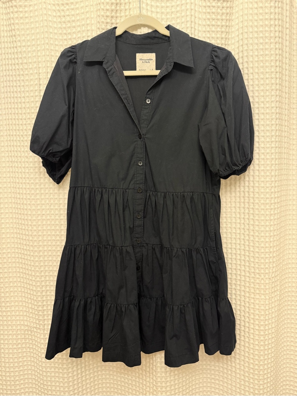 Abercrombie & Fitch Black Tiered Mini Dress